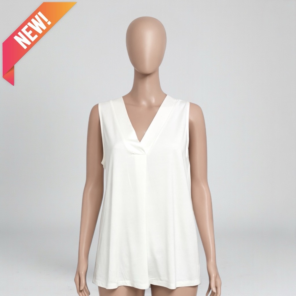 Anne Klein Harmony Pleat Neck Shell Top - Picture 12 of 12